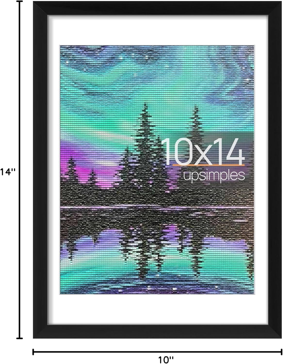 upsimples 11x14 Picture Frame, Display Pictures 8x10 with Mat or 11x14 Without Mat, Wall Hanging Photo Frames, Black