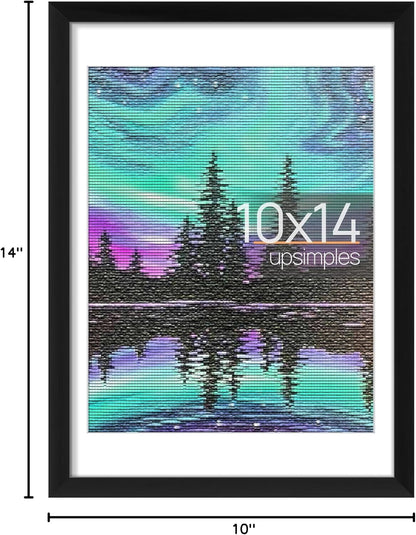 upsimples 11x14 Picture Frame, Display Pictures 8x10 with Mat or 11x14 Without Mat, Wall Hanging Photo Frames, Black