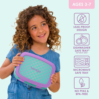 Bentgo Kids Prints (Unicorn) - Leak-Proof, 5-Compartment Bento-Style Kids Lunch Box - Ideal Portion Sizes for Ages 3 to 7 - BPA-Free and Food-Safe Materials