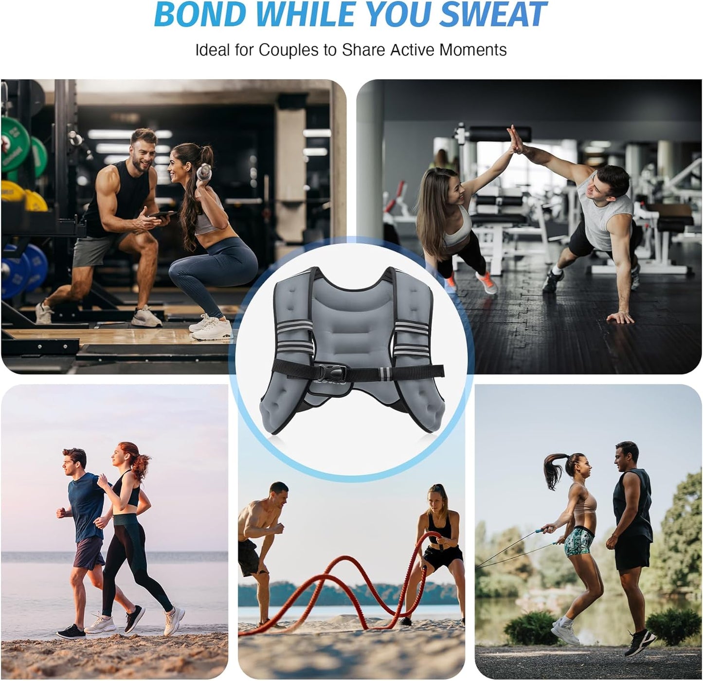 ZELUS Weighted Vest, 6lb/8lb/12lb/16lb/20lb/25lb/30lb Weight Vest with Reflective Stripe for Workout, Strength Training, Running, Fitness, Muscle Building, Weight Loss, Weightlifting