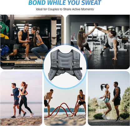 ZELUS Weighted Vest, 6lb/8lb/12lb/16lb/20lb/25lb/30lb Weight Vest with Reflective Stripe for Workout, Strength Training, Running, Fitness, Muscle Building, Weight Loss, Weightlifting