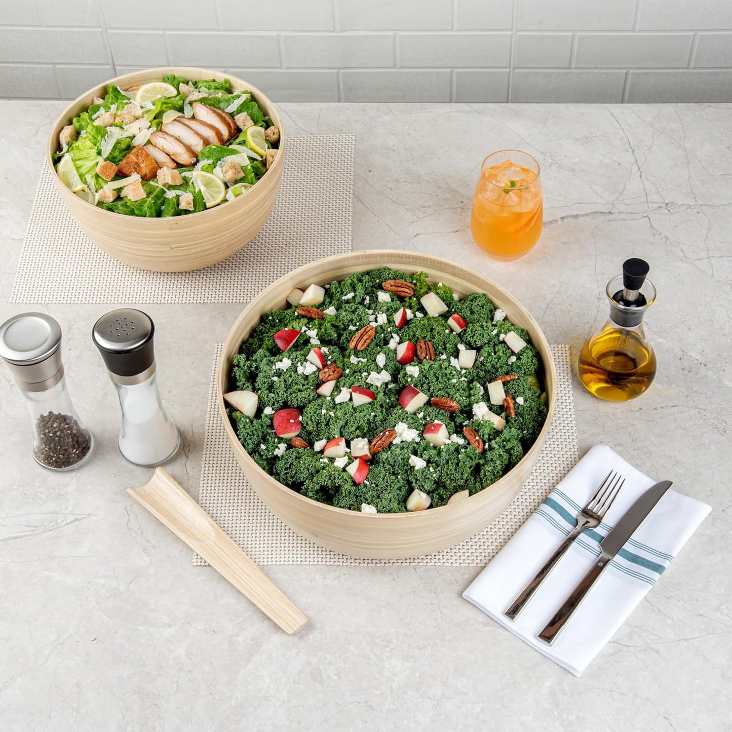 Restaurantware-Bambuddha 15 Ounce Small Salad Bowl, 1 Heavy-Duty Round Salad Bowl - Sustainable, Reusable, Black Bamboo Serving Dish, for Serving Salads, Fruits, and Appetizers