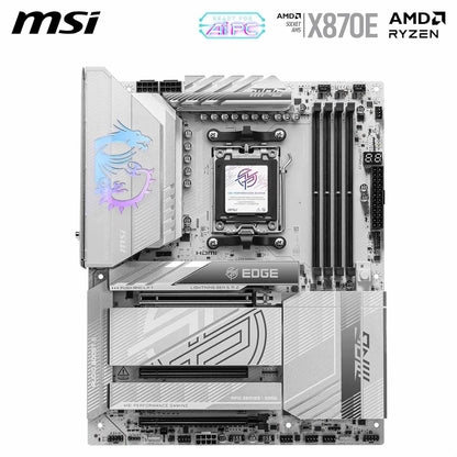MSI MPG X870E Edge TI WiFi Gaming Motherboard (AMD Ryzen 9000/8000/7000 Series Processors, AM5, DDR5, PCIe 4.0, M.2, SATA 6Gb/s, USB 3.2 Gen 2, HDMI/DP, Wi-Fi 7, Bluetooth 5.3, 2.5Gbps LAN, ATX)