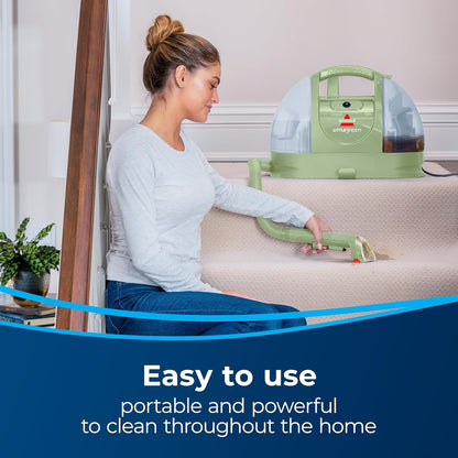 BISSELL - Portable Carpet Cleaner - Little Green Carpet & Upholstery Machine - 48oz Capacity with Stain Brush and self-Cleaning Hydro-Rinse Tool for Home and Automotive use