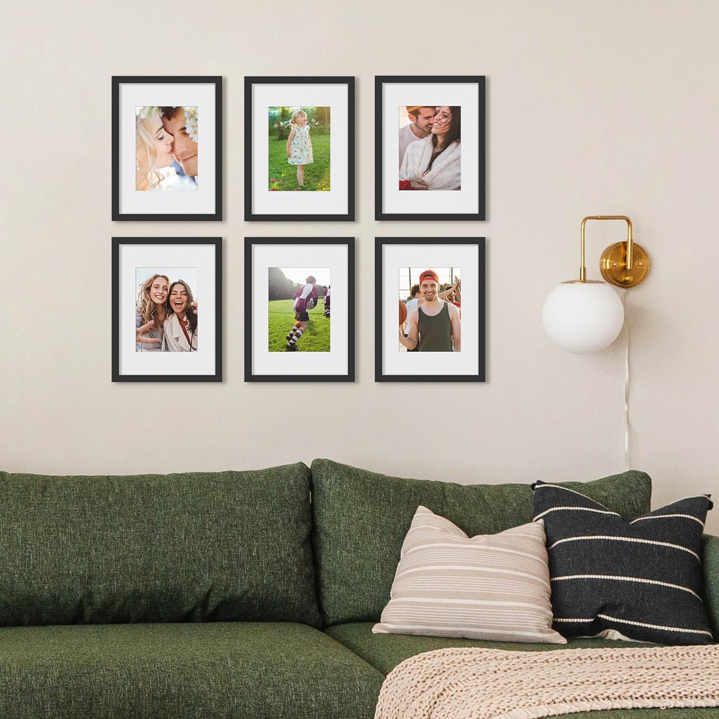 upsimples 11x14 Picture Frame, Display Pictures 8x10 with Mat or 11x14 Without Mat, Wall Hanging Photo Frames, Black