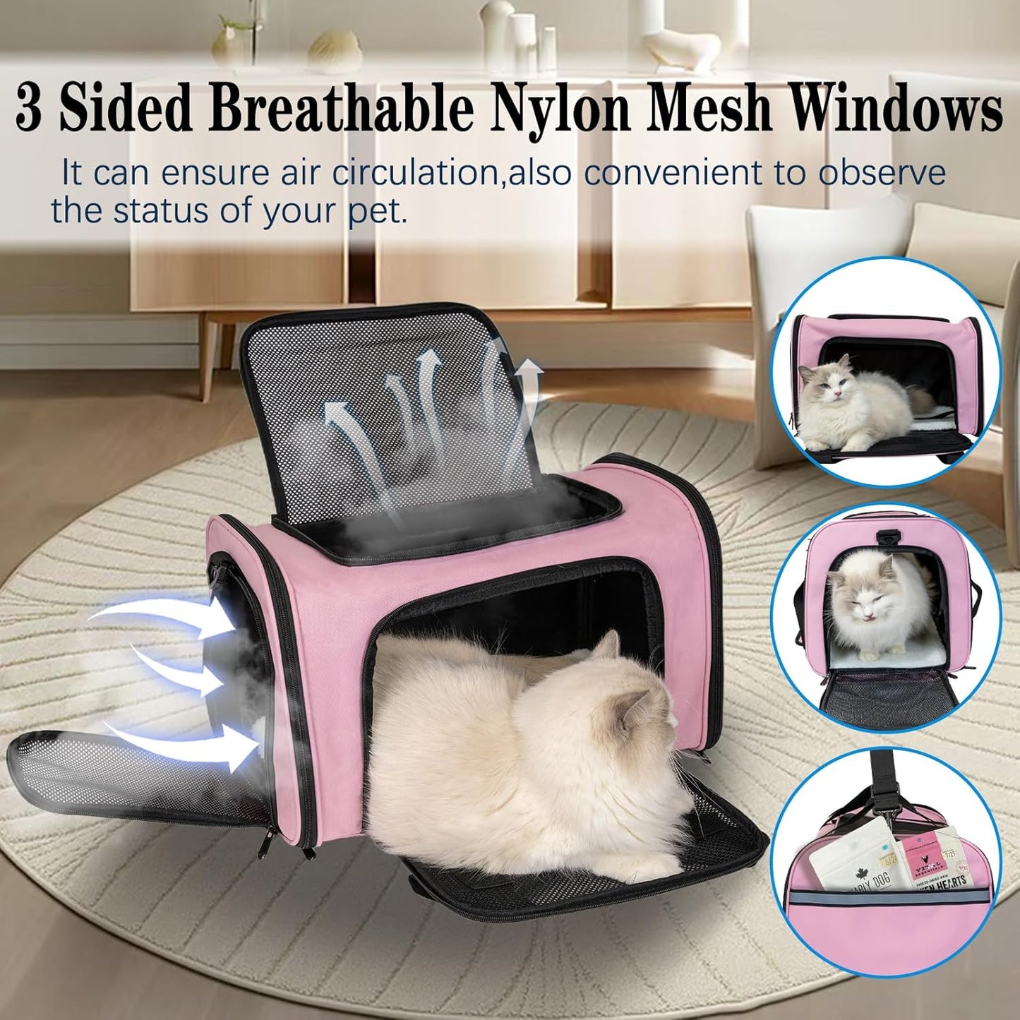 Top tasta Dog Cat Carrier Pet Carriers for Small Medium Large Cats Dogs Carrier Soft Sided Small Puppy Dog Carrier Portable Foldable Airline Approved Dog Cat Travel Carrier Grey Medium