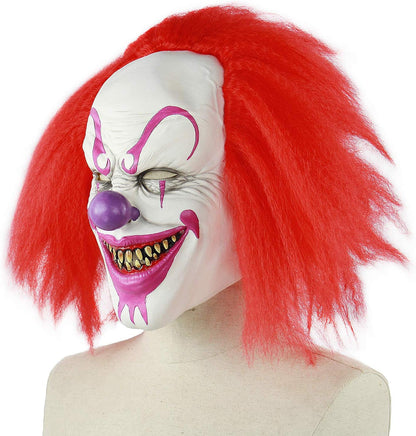 Scary and Sinister Halloween Clown Masks, Costume Cosplay Props, Adult Latex Clown Masks，Horror,Devil