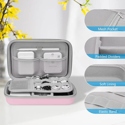 ProCase Hard Travel Electronic Organizer Case for MacBook Power Adapter Chargers Cables Power Bank Apple Magic Mouse Apple Pencil USB Flash Disk SD Card Small Portable Accessories Bag -L, Black