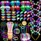 156Pcs Glow In The Dark Party Supplies for Kids/Adults, Light Up Accessories LED Bracelet Necklaces Glasses Headband Glow Sticks Bulk Party Pack Neon Disco Birthday Pool Summer Party Decorations