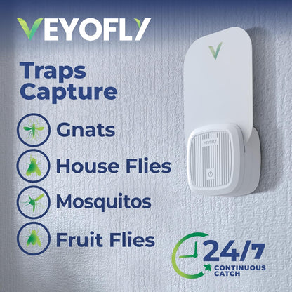 Trap Indoor, Fruit Fly Traps for Indoors, Fly Catcher Indoors, Fly Trap, Plug in Catch for Fruit Flies, Moths, Gnats, Mosquito Trap (Pack of 5 Refills)