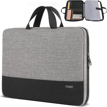 Ytonet Laptop Sleeve, 15.6 inch TSA Laptop Bag Laptop Case Water Resistant Computer Carrying Bag Compatible for Lenovo, HP, Dell, Asus Notebook, Gifts for Men Women, Grey