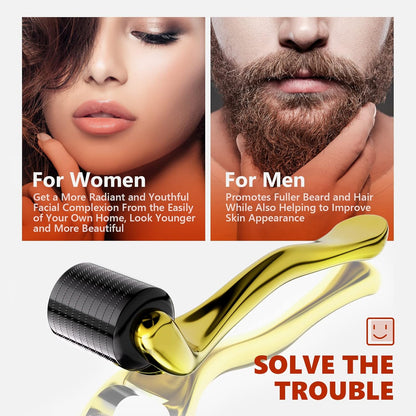 Derma Roller 1MM Microneedling Roller for Women and Men 540 Titanium Derma Roller for Hair and Beard