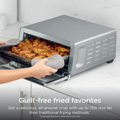 8-in-1 Flip Toaster Oven & Air Fryer | Stainless Steel Countertop Convection Oven