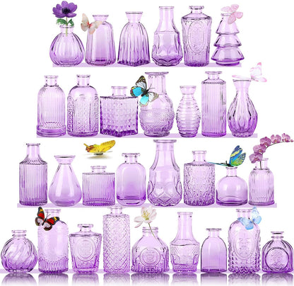 30 Pcs Mini Bud Vases As Wedding Centerpieces for Tables,Clear Bud Vases for Flowers,Small Flower Vases Suitable for Birthday Party,Anniversary,Wedding Reception,Baby Shower