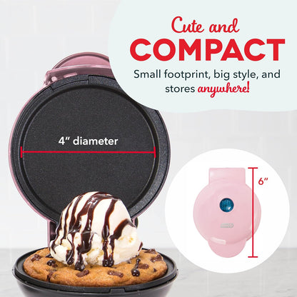 DASH Mini Maker Electric Round Griddle for Individual Pancakes, Cookies, Eggs & other on the go Breakfast, Lunch & Snacks with Indicator Light + Included Recipe Book - Aqua,4 Inch