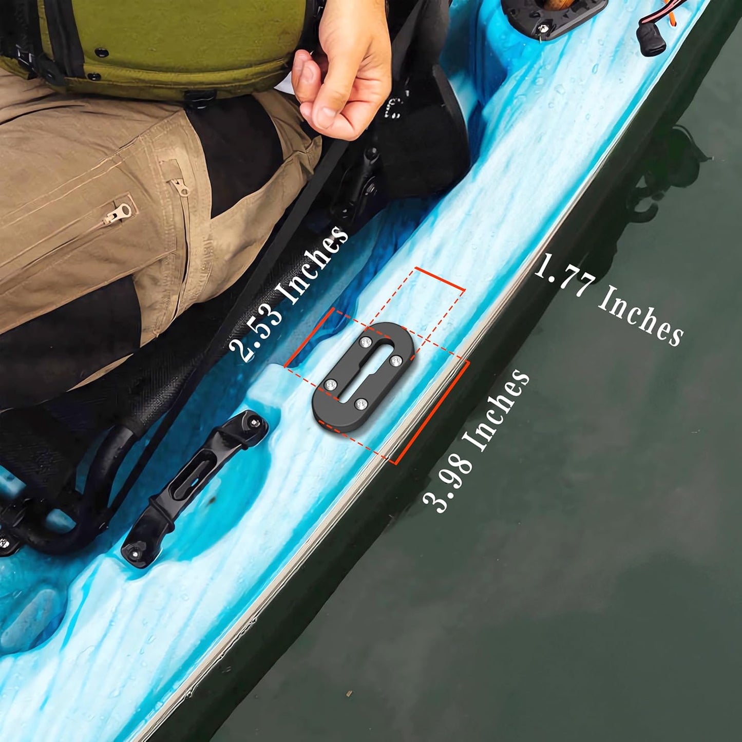 Seaperk Kayak Gear Track - Low Profile Mount, Compatible for Fishing Rod Holder, Fish Finder, Cup Holder, Anchor Cleats, 4", Pack of 2