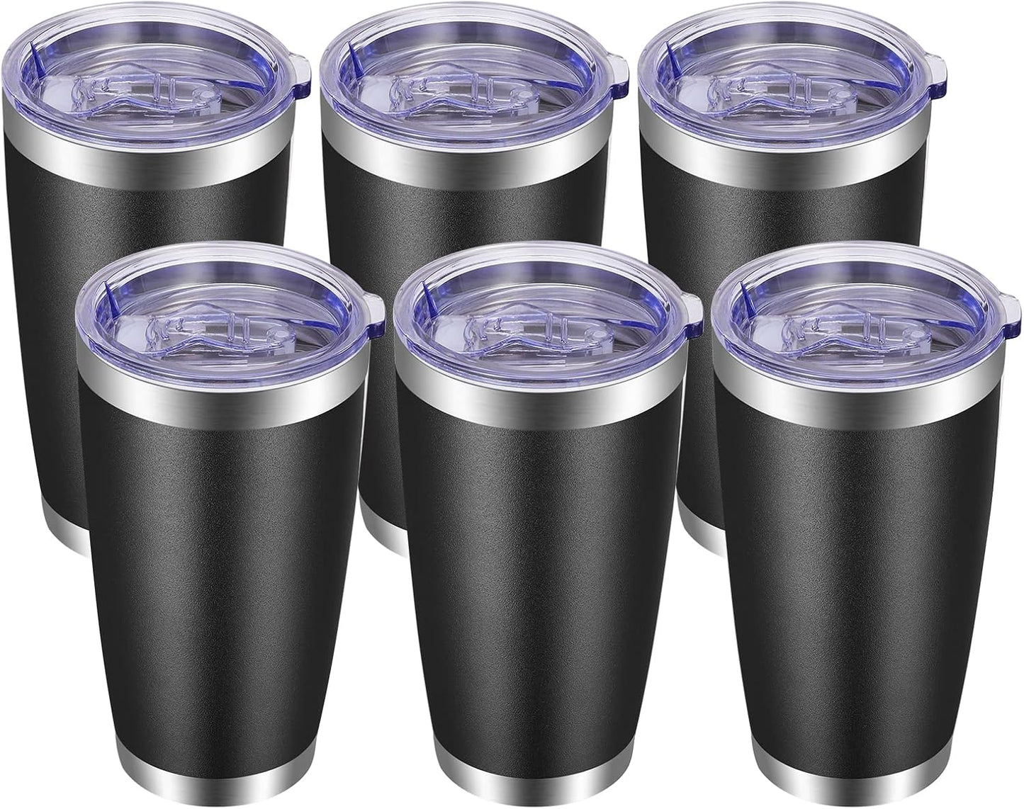VEGOND 20oz Tumbler with Lid and Straw Stainless Steel Tumbler Cup Bulk Vacuum Insulated Double Wall Travel Coffee Mug Powder Coated Coffee Cup (Bluish Violet 6 Pack)