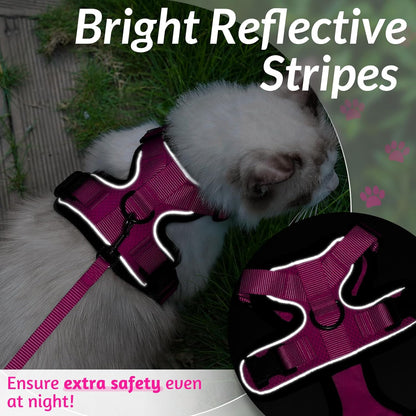 rabbitgoo Cat Harness and Leash for Walking, Escape Proof Soft Adjustable Vest Harnesses for Small Medium Cats, Easy Control Breathable Reflective Strips Jacket, XS, Black