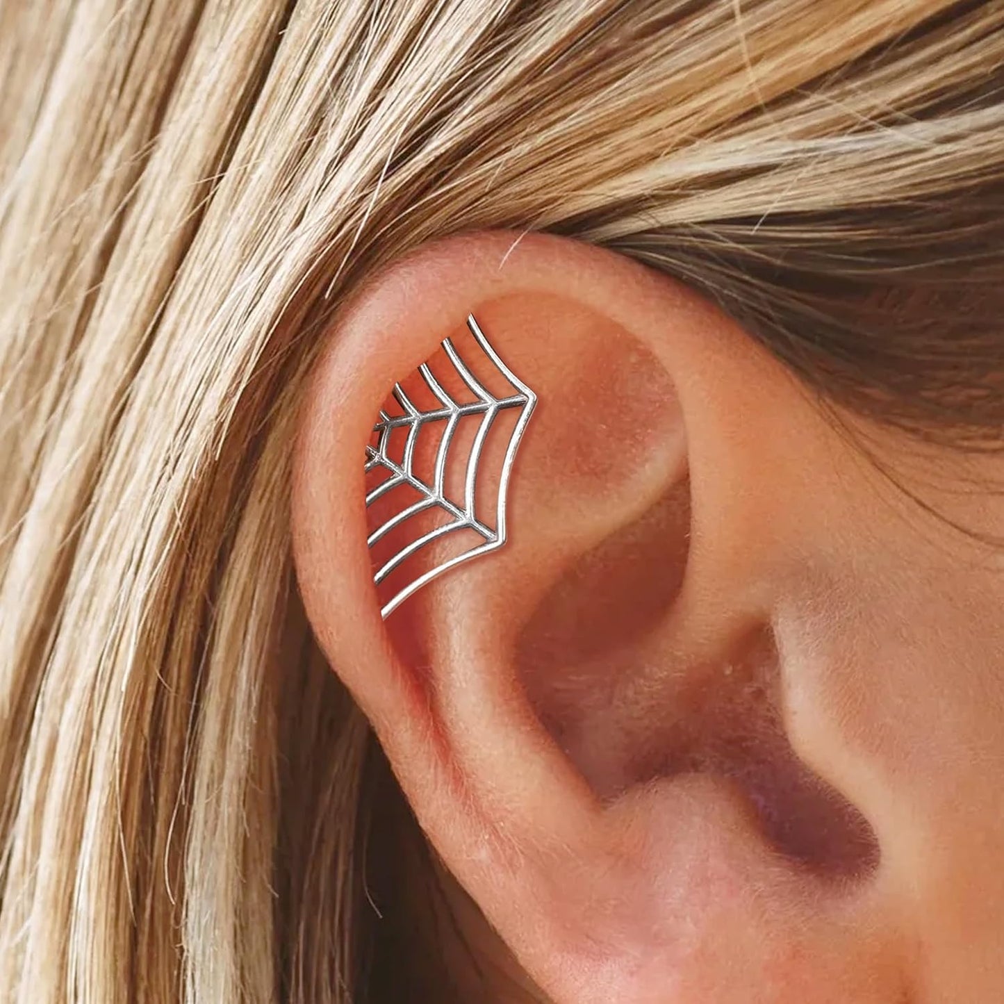 Halloween Earrings for Women Silver Spider Earrings Spider Helix Piercing Jewelry Halloween Costume Outfit Jewelry