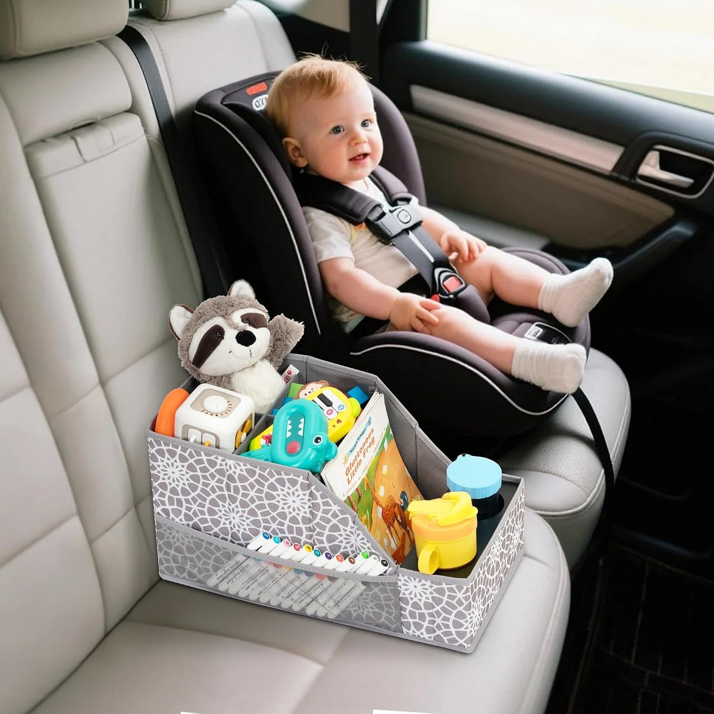 Car Seat Organizer Backseat Front Seat, Car Organizer With 12 Storage Compartments 2 Cup Holders, Snack Storage For Kids Baby, SUV Truck Van Collapsible Storage Bag For Travel, PT