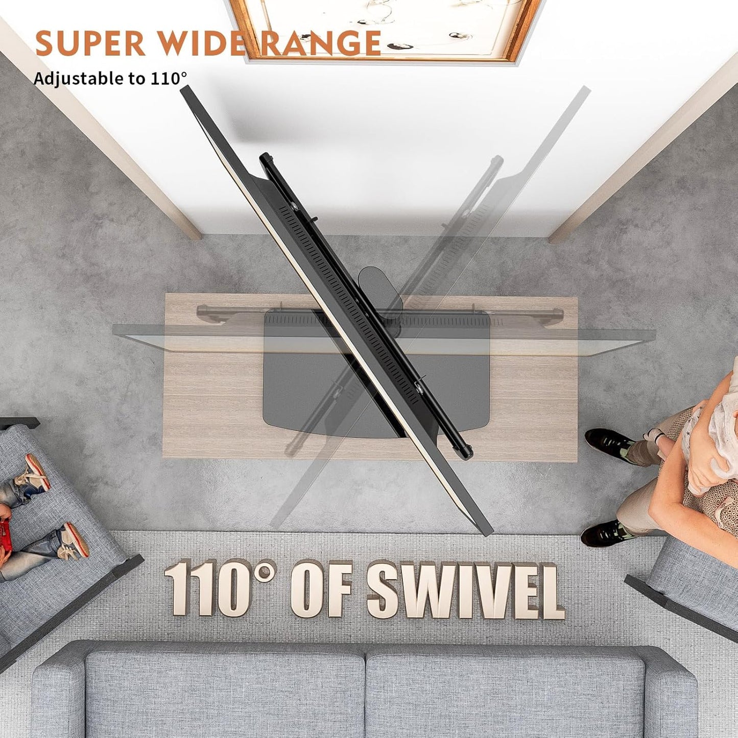 Purilite Select Swivel Tabletop TV Stand (27"–70")