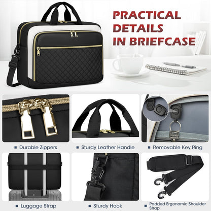 Laptop Bag 17 Inch Laptop Briefcase for Women Waterproof Computer Messenger Bag Professional Laptop Case for Business Work - PuriLite