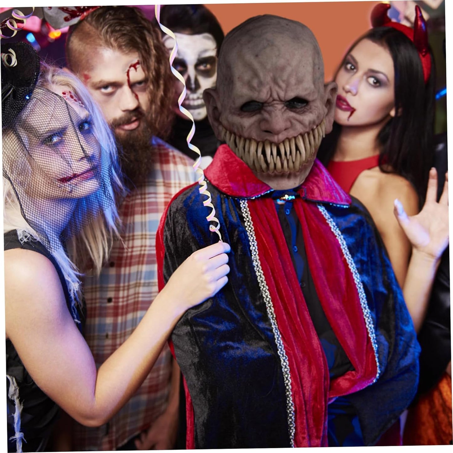 Scary Mask Silicone Sharp Teeth Realistic Masks for Adults Human Face Halloween