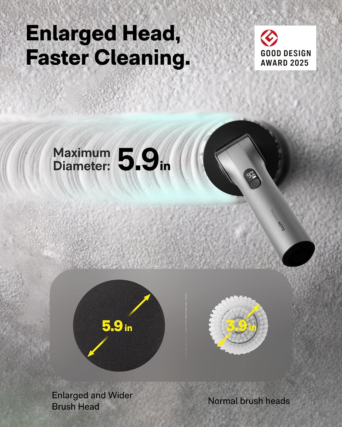 HOTO Flexi™ Electric Spin Scrubber, Bathroom Cleaner with Adjustable Angle