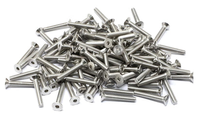 iexcell 5 Pcs M8 x 80mm Thread Pitch 1.25 mm Stainless Steel 304 Hex Socket Flat Head Cap Screws Bolts Kit