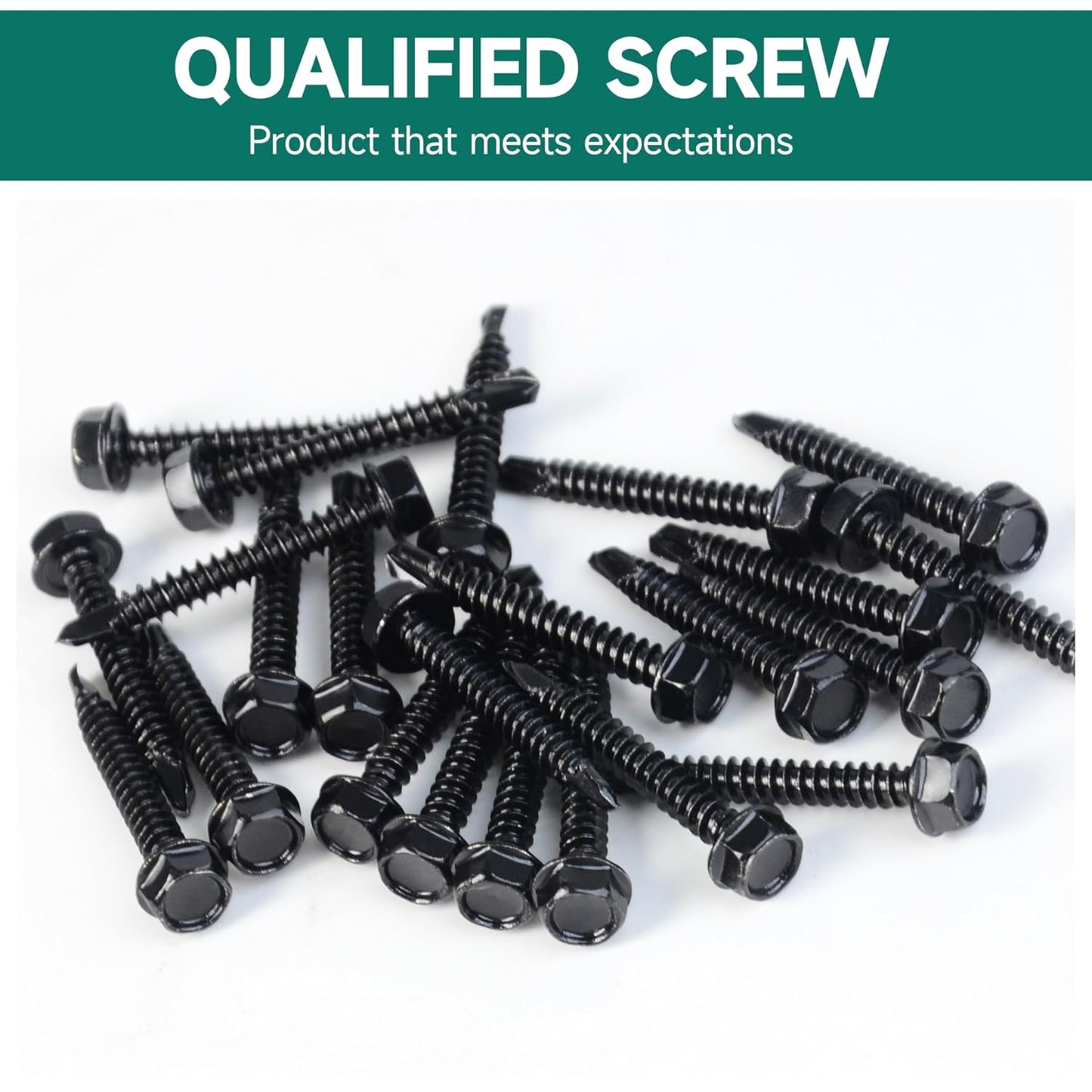 EASTPUK 100Pcs #8 x 1/2" Sheet Metal Screws, 410 Stainless Steel Self Drilling Hex Washer Head Self Tapping Screws for Metal with Drill Bit