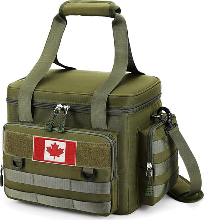 Tactical Lunch Bag for Men, Large Leakproof Insulated Lunch Box, Lunch Cooler Bag with Shoulder Strap, Lunch Pail for Adults Work Outdoor Picnic Trips, Black Camo