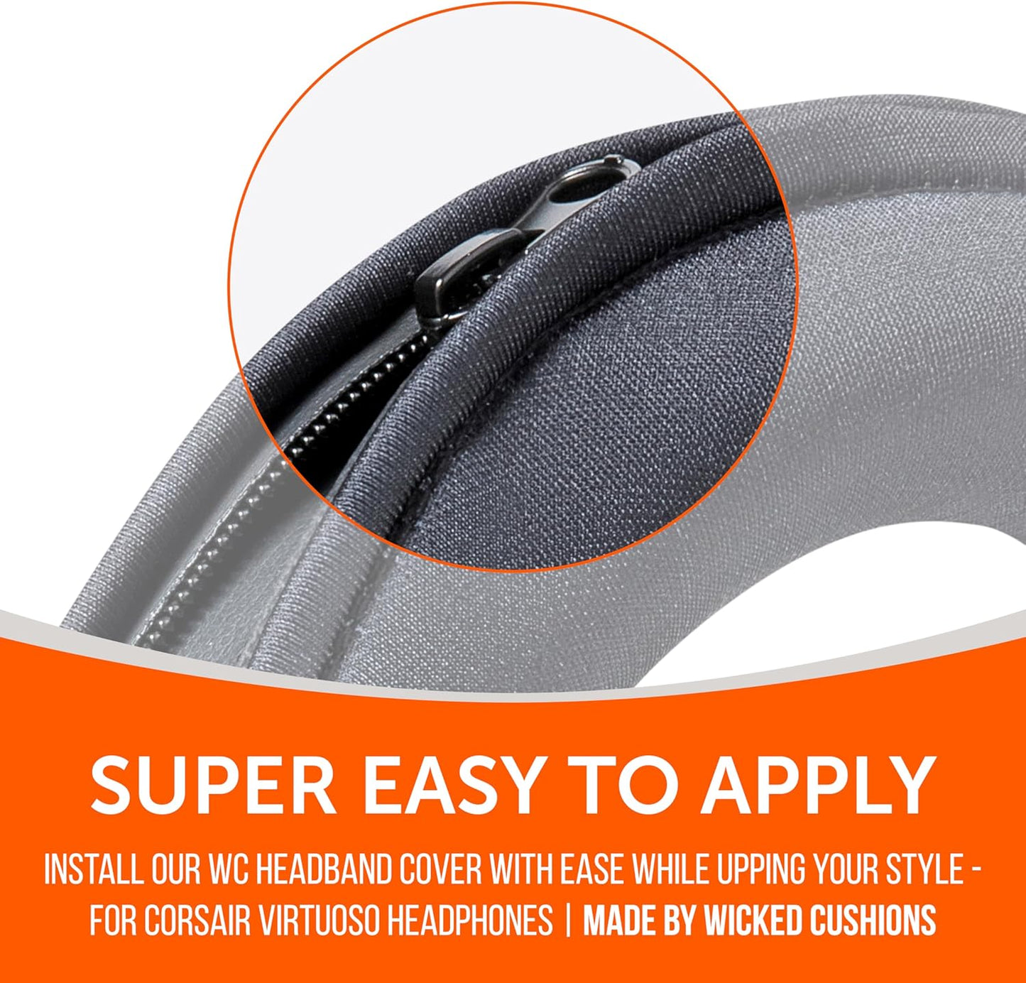 WC BandZ Virtuoso - Protective Headband Cover for Corsair Virtuoso Gaming Headsets - Machine Washable, No More Flaking Leather - Compatible with Virtuoso Wireless, XT, and SE | 90's Black