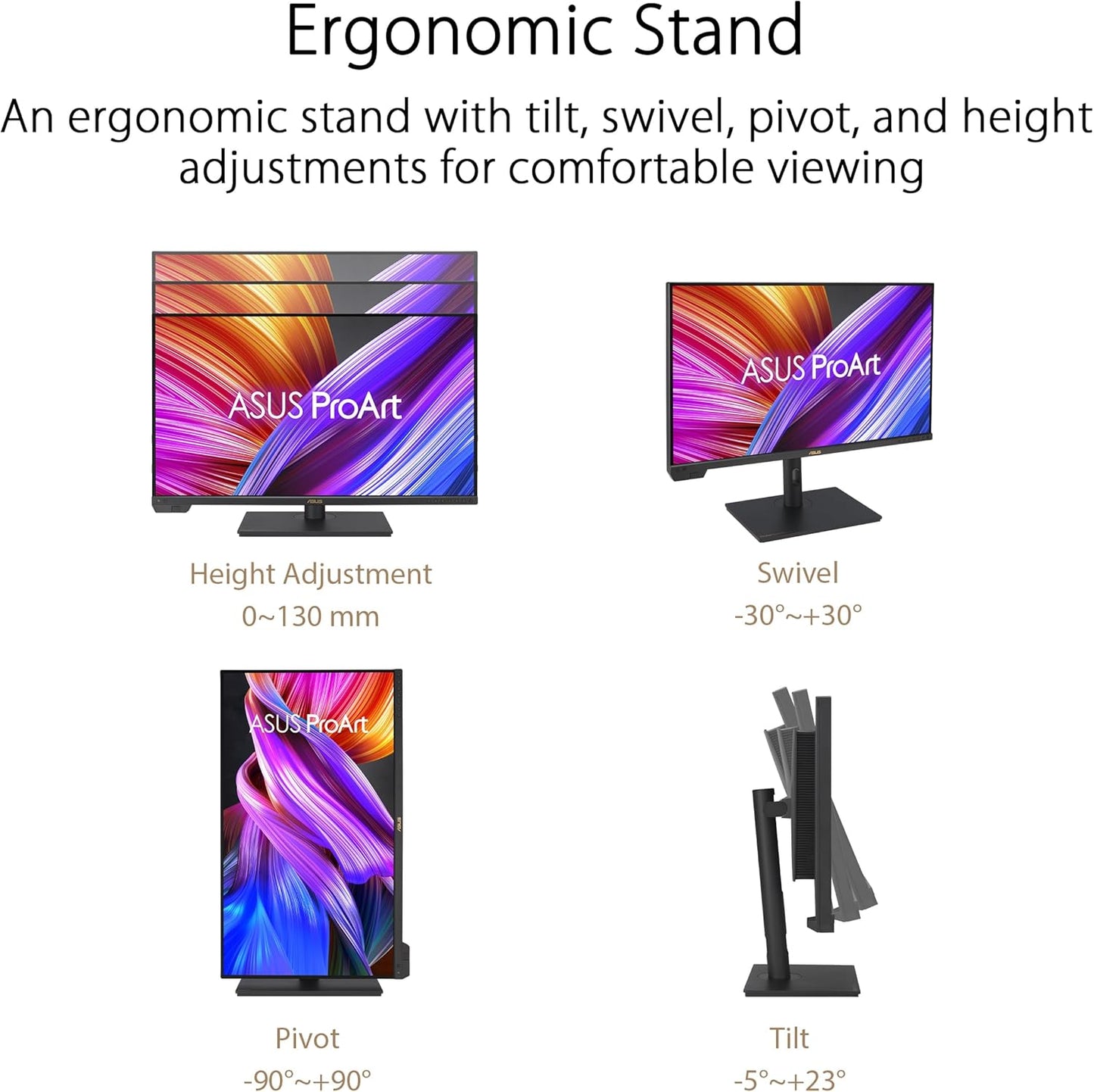 ASUS ProArt Display PA279CV 27” 4K HDR UHD (3840 x 2160) Monitor, IPS, 100% sRGB/Rec. 709, ΔE < 2, USB-C DisplayPort HDMI USB hub, Calman Verified, Eye Care, Tilt Pivot Swivel Height Adjustable