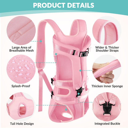 SlowTon Dog Carrier Backpack for Small Medium Dogs, Legs Out & Easy-Fit Dog Cat Puppy Front Carriers Bag for Pet Up to 35lbs, Adjustable Breathable Pet Backpack for Traveling Camping Hiking