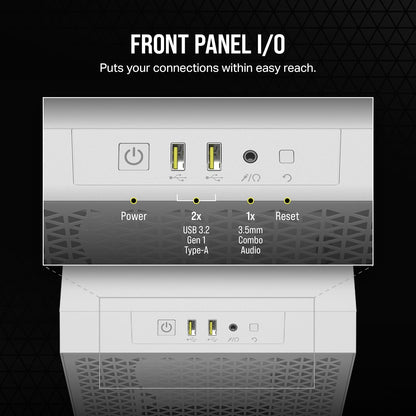 CORSAIR 3000D Airflow Mid-Tower PC Case – 2X SP120 Elite Fans – Four-Slot GPU Support – Fits up to 8X 120mm Fans – High-Airflow Design – Black