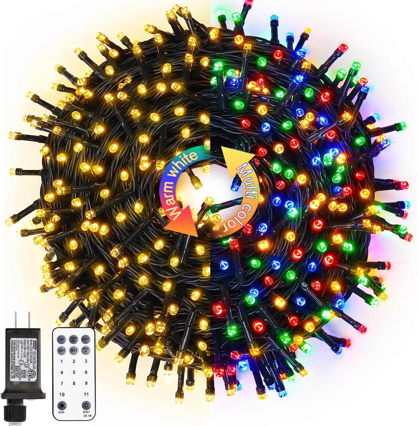 JMEXSUSS 66ft 200 LED Halloween Lights Outdoor, Orange String Lights Clear Wire, 8 Modes Orange Halloween Christmas String Lights Plug in for Tree Indoor Patio Garden Thanksgiving Decorations