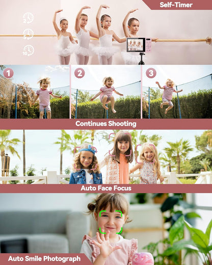 64GB Digital Camera for Kids Photography: 48MP Mini Camera Anti Shake 1080P Video Camera Autofocus 16X Zoom Anti Shake Point and Shoot Camera 2 Batteries Gift for Kid Student Beginner Black