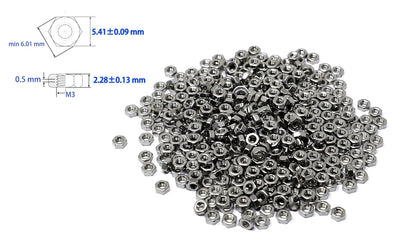 iexcell 50 Pcs M6 x 20mm Thread Pitch 1 mm Stainless Steel 304 Hex Socket Button Head Cap Screws Bolts Kit
