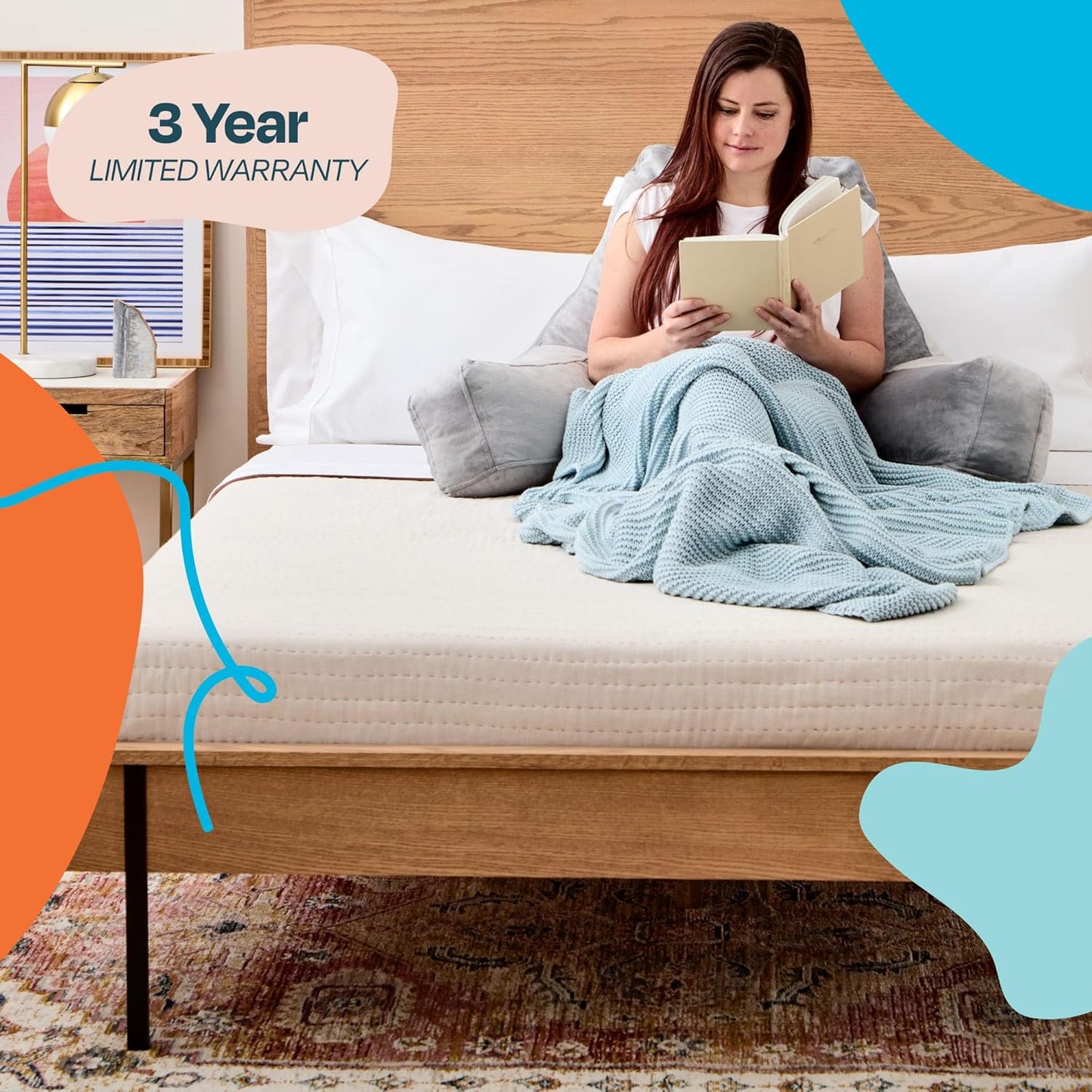 Linenspa Shredded Foam Reading Pillow - Perfect for Adults, Teens, and Kids - Velour Cover - 3 Year U.S. Warranty, Stone