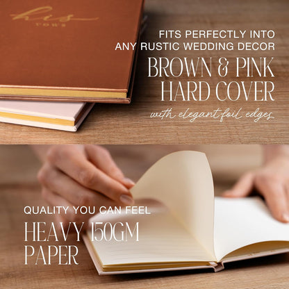 Wedding Vow Books His and Hers – Perfectly Sized, Hardcover Vow Booklets with Gold Foil Lettering – Vows Book Her & Him, Wedding Essentials Idea, Wedding Registry Gifts (Black Ivory, Gold)