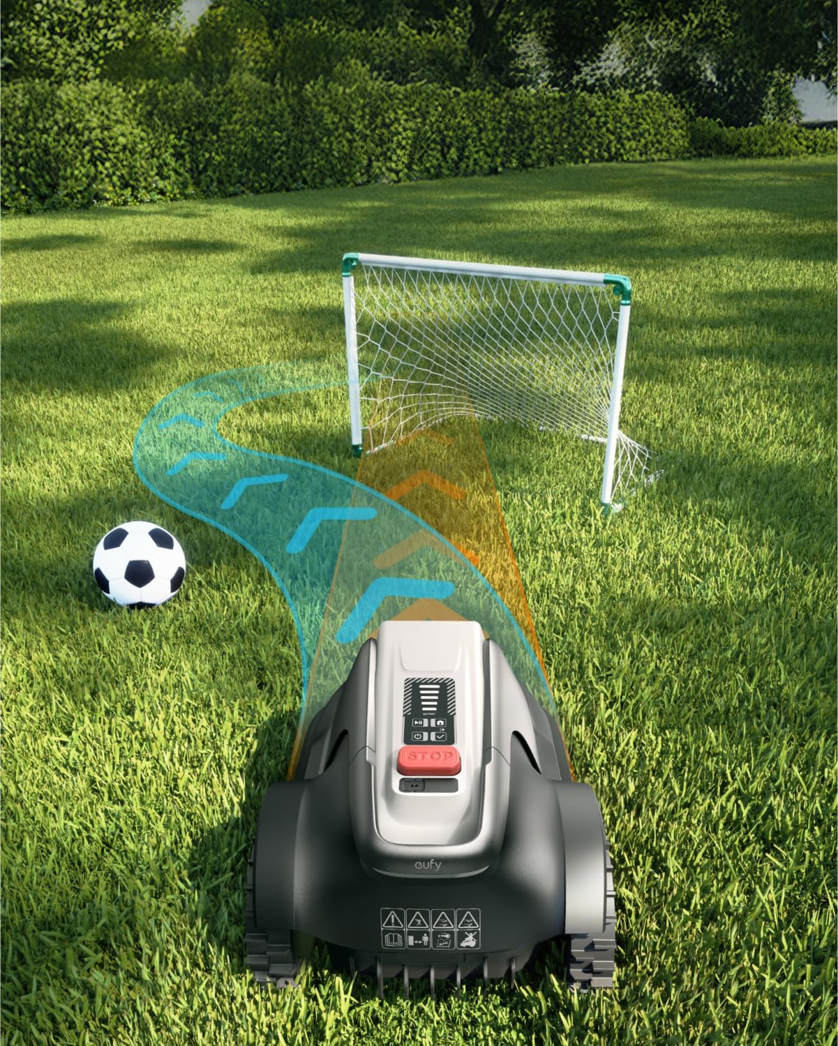 eufy E18 Robot Lawn Mower, Auto Mapping, Max 0.3 Acres, Vision Navigation Lawn Mower, Multi-Zone Management, Electric Robotic Lawnmower with AI Obstacle Avoidance, App Control, 18° Slope, 1-3" Cut Hei