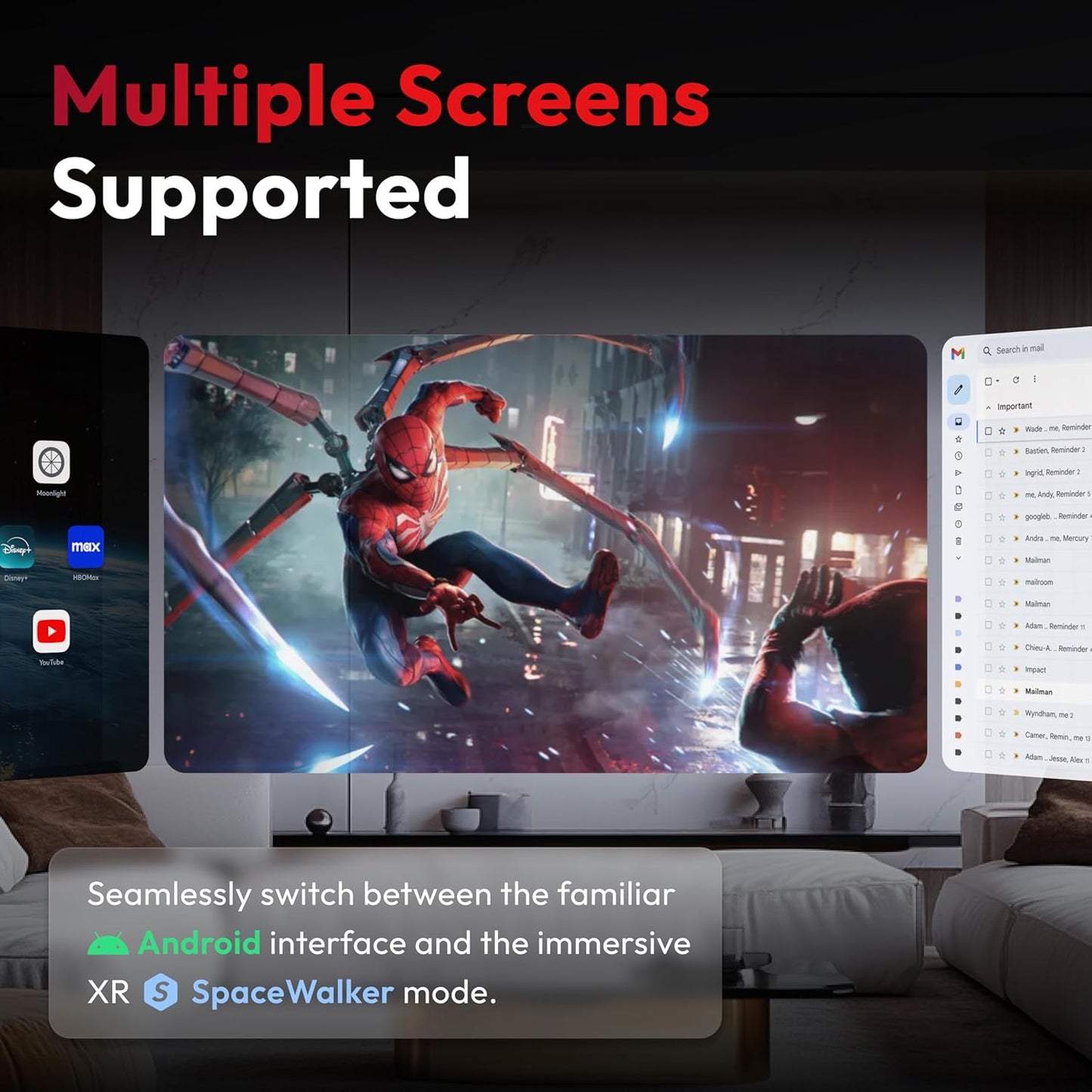 VITURE Pro Neckband, Official Partner of PSPlay, Multi-screen/3DoF/Smooth Follow/Ambient Mode, 3D Player, AI Assistant, Almost Wireless Freedom for Gaming & Streaming, 12GB+256GB