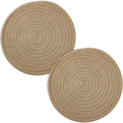Trivets for Hot Dishes, Pots and Pans, 8 Inches Hot Pads 5 Pcs, Pot Holders for Kitchen, Heat Resistant Mat Protect Counter, Coasters Set Home Essentials Farmhouse Decor (Blue)