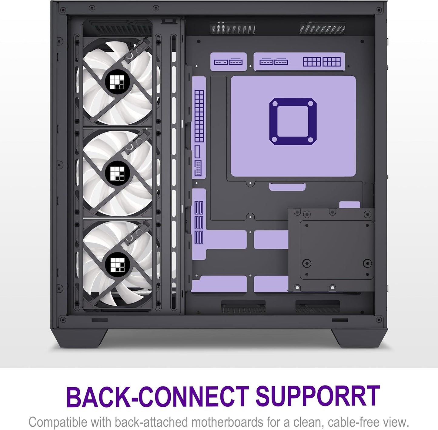 FOIFKIN F600 PC Case - Pre-Installed 7 PWM ARGB Fan, ATX Mid-Tower Gaming PC Case, 270° Panoramic Glass with Type-C, FOIFKIN (Black, F600)