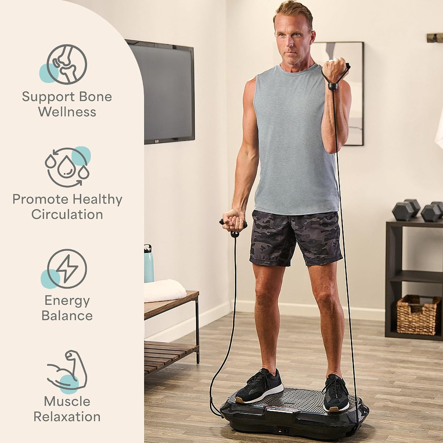Lifepro Waver Vibration Plate Exercise Machine – Whole Body Oscillation Platform w/ 99 Speed Levels & 9 Programs – Remote Control, Loop & Resistance Bands for Full Body Home Gym Workout