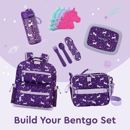 Bentgo® Kids Lunch Bag - Durable, Double Insulated, Water-Resistant Fabric, Interior & Exterior Zippered Pockets, Water Bottle Holder - Ideal for Children 3+ (Shark)