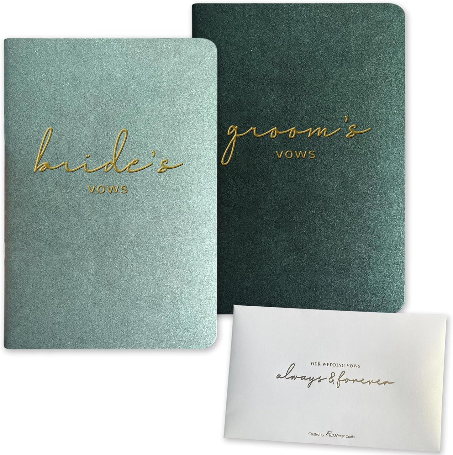 WeddingGiftsWedding Vow Books His and Hers Soft Touch Gold Foil Engraving Vow Books Wedding Essentials Wedding Accessories(TR-HH-Black)