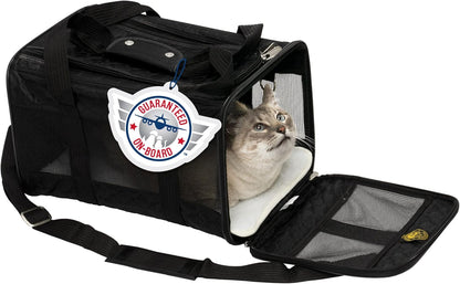 Sherpa Original Deluxe Travel Bag Pet Carrier, Airline Approved & Guaranteed-On-Board - Mesh Panels & Spring Frame, Locking Safety Zippers, Machine Washable Liner - Charcoal Gray, Medium