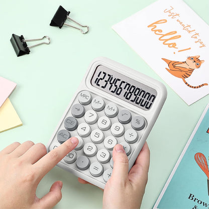 Mr. Pen- Mechanical Switch Calculator, 12 Digits, Large LCD Display, Orange With Big Buttons, Desktop, Cute and Aesthetic Design
