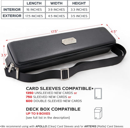 Pink Bolt Card Carrying Case - Playing Card Case Deck Box Storage, Compatible with TCG, Magic: the Gathering Commander MTG, YuGiOh & other Trading Cards (+ 100 Apollo Sleeves)